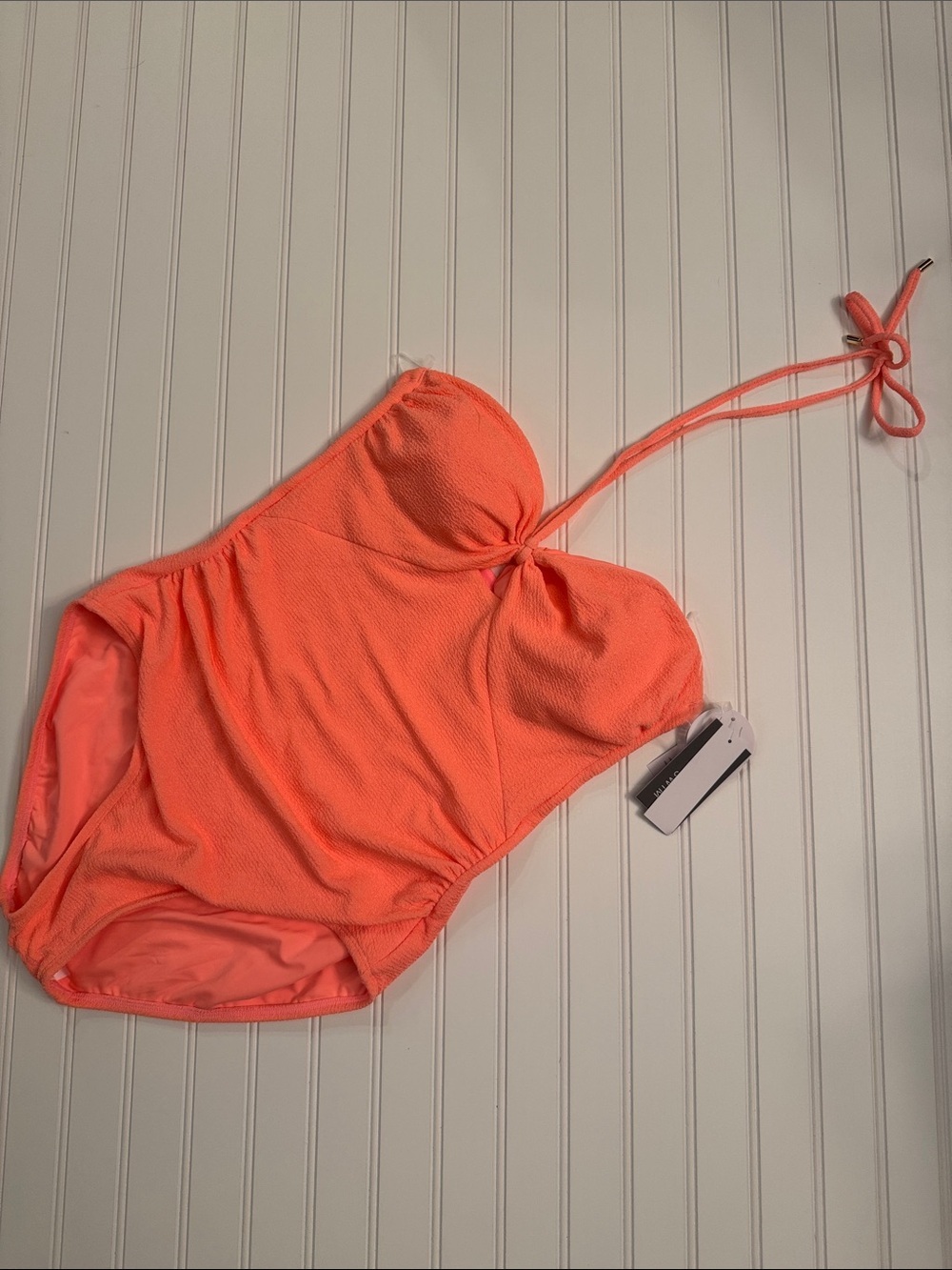 LOFT Swim One Shoulder Halter One Piece Coral Bliss NWT XL